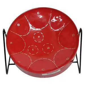 Miniature Steelpan (Steel Drum) 12 Inch Diameter 11 Notes with Instructional Book with Music from Trinidad & Tobago - Red Miniature Steelpan (Steel Drum) 12 Inch Diameter 11 Notes with Instructional Book with Music from Trinidad & Tobago - Red