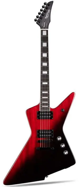 WestCreek Revenge Solid Body Electric Guitar, Heavy Metal Guitar, Right Handed, Heavy Metal Pickups, Rounded End Jumbo Frets, Bone nut, Rosewood Fretboard, Mahogany Body (Gradient Red) WestCreek Revenge Solid Body Electric Guitar, Heavy Metal Guitar, Right Handed, Heavy Metal Pickups, Rounded End Jumbo Frets, Bone nut, Rosewood Fretboard, Mahogany Body (Gradient Red)
