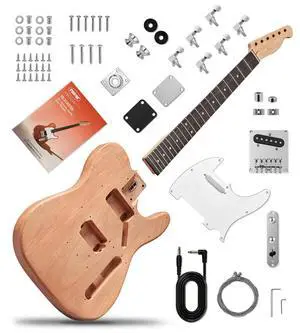 DIY Electric Guitar Kit, Solderless, Multi Sanded Polished Body, TL | Mahogany Body, Canadian Maple Neck, SS Pickups, Hard Tail Bridge, Complete Accessories Pack, Creative Skill Building DIY Electric Guitar Kit, Solderless, Multi Sanded Polished Body, TL | Mahogany Body, Canadian Maple Neck, SS Pickups, Hard Tail Bridge, Complete Accessories Pack, Creative Skill Building