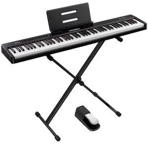 MOSEN 88 Key Digital Piano, Portable Full Size Semi Weighted for Beginners | 380 Tones, 128 Rhythms, complete kit with X stand & sustain pedal, USB MIDI 88 key electric piano for beginner home use MOSEN 88 Key Digital Piano, Portable Full Size Semi Weighted for Beginners | 380 Tones, 128 Rhythms, complete kit with X stand & sustain pedal, USB MIDI 88 key electric piano for beginner home use