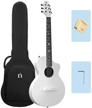 Carbon Fiber Acoustic Guitar, 38-inch Steel-string Guitarra,Durable 6-string Ultra-thin Guitar for Beginners (White) Carbon Fiber Acoustic Guitar, 38-inch Steel-string Guitarra,Durable 6-string Ultra-thin Guitar for Beginners (White)