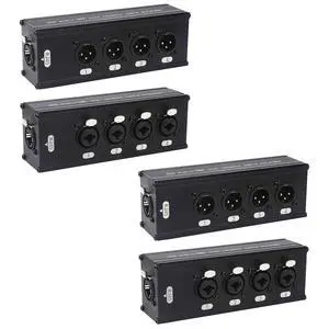 4-Channel DMX XLR to Ethernet Extender, 3-Pin XLR Male/Female & Ethercon Adapter, Cat5/Cat6/Cat7 Network Cable Converter (2 Pair: Male + Female) | Long-Distance Audio Signal Transmission 4-Channel DMX XLR to Ethernet Extender, 3-Pin XLR Male/Female & Ethercon Adapter, Cat5/Cat6/Cat7 Network Cable Converter (2 Pair: Male + Female) | Long-Distance Audio Signal Transmission