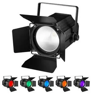 COB Stage Lights with Barn Doors, COB Par Light 200W LED RGBWAUV DMX512 Master-Slave Sound DJ Lighting Spotlight Fresnel for Church Concert Wedding COB Stage Lights with Barn Doors, COB Par Light 200W LED RGBWAUV DMX512 Master-Slave Sound DJ Lighting Spotlight Fresnel for Church Concert Wedding