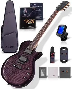 24-Fret Electric Guitar Kit, 40 inch Single Cut (LP Style), Modern Playability Coil-Split Humbucker Pickups, 18:1 Tuning Pegs,W/Guitar Accessories Gig Bag,Cable,Strap,Picks,Strings,Tuner,Book 24-Fret Electric Guitar Kit, 40 inch Single Cut (LP Style), Modern Playability Coil-Split Humbucker Pickups, 18:1 Tuning Pegs,W/Guitar Accessories Gig Bag,Cable,Strap,Picks,Strings,Tuner,Book