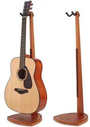 Double Guitar Stand, 2 Pack Wooden Guitar Stand Floor with Hanging Yoke | Fit Electric/Banjo/Mandolin, Handcrafted, for Home Studio Display, Soft Pad, Space Saving, Gift, Instrument Accessories Double Guitar Stand, 2 Pack Wooden Guitar Stand Floor with Hanging Yoke | Fit Electric/Banjo/Mandolin, Handcrafted, for Home Studio Display, Soft Pad, Space Saving, Gift, Instrument Accessories
