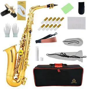 Alto Saxophone HighQualityBrassSaxwith E-Flat Gold Lacquer Saxophon CaseMouthpiece AccessoriesIdealfor Beginnersto Advanced Musicians Alto Saxophone HighQualityBrassSaxwith E-Flat Gold Lacquer Saxophon CaseMouthpiece AccessoriesIdealfor Beginnersto Advanced Musicians