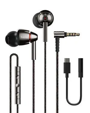 Quad Driver Wired in-Ear Headphones, Professional Hi-Res Earphones | Hi-Res Audio, High Fidelity Sound, 3.5mm to Type-C Adapter, Clear MEMS Mic, Professional Noise Isolating Quad Driver Wired in-Ear Headphones, Professional Hi-Res Earphones | Hi-Res Audio, High Fidelity Sound, 3.5mm to Type-C Adapter, Clear MEMS Mic, Professional Noise Isolating