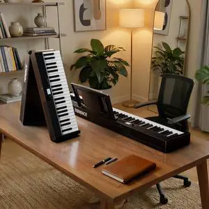 V30 Foldable 88 Key Weighted Keyboard Piano for Beginners,Black | V30 Portable 88 Key Piano Keyboard,88 Key Weighted Folding Keyboard,1800mAh Battery,2X5W Speakers,Music Stand,Sustain Pedal V30 Foldable 88 Key Weighted Keyboard Piano for Beginners,Black | V30 Portable 88 Key Piano Keyboard,88 Key Weighted Folding Keyboard,1800mAh Battery,2X5W Speakers,Music Stand,Sustain Pedal
