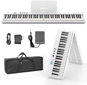 88 Key Folding Piano Keyboard Electric Piano | Portable Semi-Weighted Keyboard Piano Support MIDI, Built-in Speakers, Battery, Travel Piano for Beginners 88 Key Folding Piano Keyboard Electric Piano | Portable Semi-Weighted Keyboard Piano Support MIDI, Built-in Speakers, Battery, Travel Piano for Beginners