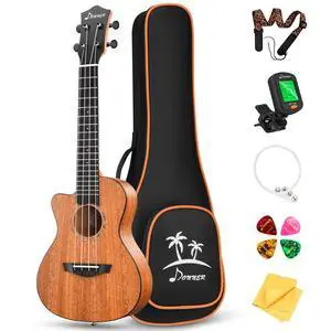 Left handed Concert Ukulele Mahogany 23 Inch Professional Cutaway Ukelele Bundle Kit for Beginner Adults with Gig Bag Strap Nylon String Tuner Picks Cloth DUC-100L Ukalalee Yukalalee Left handed Concert Ukulele Mahogany 23 Inch Professional Cutaway Ukelele Bundle Kit for Beginner Adults with Gig Bag Strap Nylon String Tuner Picks Cloth DUC-100L Ukalalee Yukalalee