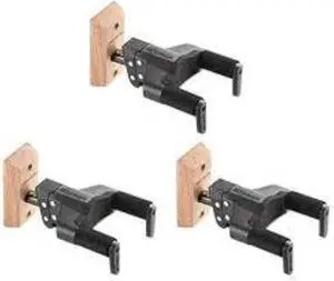 3 Pack Bundle GSP38WBPLUS Locking Guitar Hanger Wall Mount W/ Wood Base 3 Pack Bundle GSP38WBPLUS Locking Guitar Hanger Wall Mount W/ Wood Base