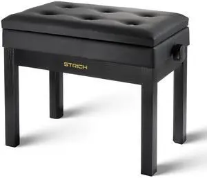 Adjustable Piano Bench with Storage, Wooden Keyboard Bench with Bookcase Stool Chair Seat with High-Density Sponges Cushion for Piano Shop Music School Studio, Black, SPB-20 Adjustable Piano Bench with Storage, Wooden Keyboard Bench with Bookcase Stool Chair Seat with High-Density Sponges Cushion for Piano Shop Music School Studio, Black, SPB-20