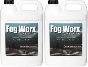 Fogworx Low Lying Fog Juice, Low Lying Indoor-Outdoor Fog, Designed Fog Chillers, Ground Foggers and Low Lying Fog Generators, 1 Gallon (Pack of 2) Fogworx Low Lying Fog Juice, Low Lying Indoor-Outdoor Fog, Designed Fog Chillers, Ground Foggers and Low Lying Fog Generators, 1 Gallon (Pack of 2)