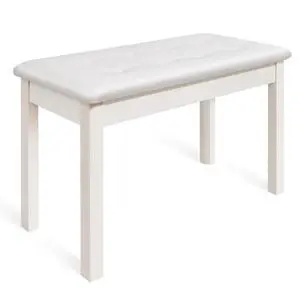 Duet Piano Bench with Padded Cushion and Storage - Solid Wood Keyboard Bench Bookcase Stool Chair Seat Vanity Stool Tufted Wooden Piano Seat, Comfortable Sponges Pad,White Duet Piano Bench with Padded Cushion and Storage - Solid Wood Keyboard Bench Bookcase Stool Chair Seat Vanity Stool Tufted Wooden Piano Seat, Comfortable Sponges Pad,White