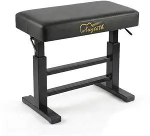Hydraulic Adjustable Piano Bench, Ergonomic Keyboard Stool, Black | No-squeak hydraulic height adjustment, Memory foam cushion, Heavy-duty steel frame, For adults & kids Hydraulic Adjustable Piano Bench, Ergonomic Keyboard Stool, Black | No-squeak hydraulic height adjustment, Memory foam cushion, Heavy-duty steel frame, For adults & kids