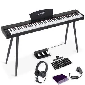 88 Key Digital Piano with Semi-Weighted Keys, Full Size Electric Keyboard for Beginners & Adults, Realistic Touch, Built-in Speakers, Sustain Pedal, Ideal for Home Practice & Learning, Black 88 Key Digital Piano with Semi-Weighted Keys, Full Size Electric Keyboard for Beginners & Adults, Realistic Touch, Built-in Speakers, Sustain Pedal, Ideal for Home Practice & Learning, Black