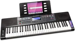 RJ461 61 Key Keyboard Piano with Pitch Bend for Beginners | Beginner electric keyboard piano with pitch bend, power supply, note stickers and Simply Piano lessons for all ages RJ461 61 Key Keyboard Piano with Pitch Bend for Beginners | Beginner electric keyboard piano with pitch bend, power supply, note stickers and Simply Piano lessons for all ages