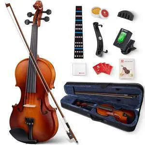 Violin 1/2 Size for Beginners Full Set, Spruce Childrens Fiddle Half Size Bundle Medium Acoustic Violins Starter Kit Package w/Side Solidwood, Hard Case for School Students Ages 6-9 Violin 1/2 Size for Beginners Full Set, Spruce Childrens Fiddle Half Size Bundle Medium Acoustic Violins Starter Kit Package w/Side Solidwood, Hard Case for School Students Ages 6-9