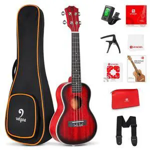 Tenor Ukulele for Beginners, 26 Inch Ukulele Kit Mahogany Bundle Professional Hawaiian Starter Uke Kit with Gig Bag, Red Tenor Ukulele for Beginners, 26 Inch Ukulele Kit Mahogany Bundle Professional Hawaiian Starter Uke Kit with Gig Bag, Red