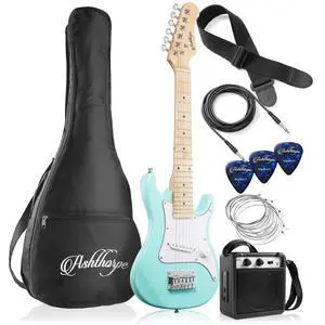 30-inch Kids Electric Guitar Beginner Kit with Amplifier (Teal), Basic Starter Package w/Gig Bag, Strings, Strap, Picks 30-inch Kids Electric Guitar Beginner Kit with Amplifier (Teal), Basic Starter Package w/Gig Bag, Strings, Strap, Picks