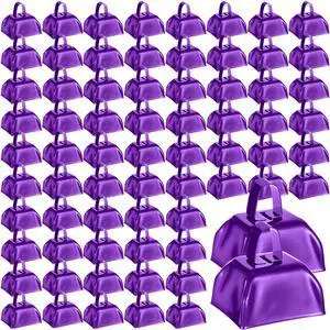 72 Pcs Metal Cowbells with Handle Cowbells Noise Makers Small Call Bells Bulk for Decorations Football Games Sport Event Cheering Ornament Wedding Party Celebration, 3 x 2.8 x 2.5 Inch(Purple) 72 Pcs Metal Cowbells with Handle Cowbells Noise Makers Small Call Bells Bulk for Decorations Football Games Sport Event Cheering Ornament Wedding Party Celebration, 3 x 2.8 x 2.5 Inch(Purple)