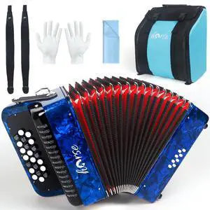 22 Key 8 Bass Accordion, Acordeones Para Adultos, Stable Pitch Polished 22 Key Accordions, Comfortable Sensitive to the Touch Button Accordion, Acordeón De Adulto Azul for Beginners with Bag (Blue) 22 Key 8 Bass Accordion, Acordeones Para Adultos, Stable Pitch Polished 22 Key Accordions, Comfortable Sensitive to the Touch Button Accordion, Acordeón De Adulto Azul for Beginners with Bag (Blue)
