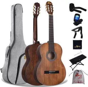 Classical Guitar 4/4 Adult Classical Guitar for Beginners 39 Inches Brown Classical Guitar 4/4 Adult Classical Guitar for Beginners 39 Inches Brown