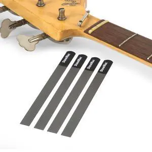 Gauged Nut Slotting File Set for 4 String Electric Bass Guitar Set of 4 Precision Nut Slot Files for Accurate String Slot Depth & Width Gauged Nut Slotting File Set for 4 String Electric Bass Guitar Set of 4 Precision Nut Slot Files for Accurate String Slot Depth & Width