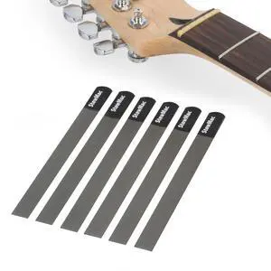 Gauged Nut Slotting File Set for Electric Guitar (Light Strings) | 6 Files for Light Strings 010-013-016-024-032-042, Chrome-Alloy Steel, Round-Bottom Slots, 4" Cutting Edges Gauged Nut Slotting File Set for Electric Guitar (Light Strings) | 6 Files for Light Strings 010-013-016-024-032-042, Chrome-Alloy Steel, Round-Bottom Slots, 4" Cutting Edges