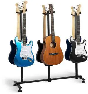 6 Adjustable Guitar Stand Holder - Heavy Duty Floor Stand for Acoustic, Electric, Bass, Banjos - Folding Multi-Holder FH-S6 Black 6 Adjustable Guitar Stand Holder - Heavy Duty Floor Stand for Acoustic, Electric, Bass, Banjos - Folding Multi-Holder FH-S6 Black
