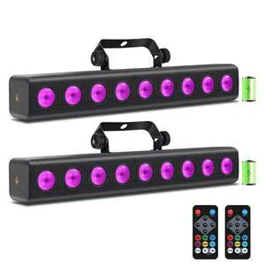 Battery Powered Stage Light Bar,2Pack 9LED RGBW 4IN1 Rechargeable Stage Wash Lights Bar Built-in 5200mAh Battery Remote Control Sound Activated DMX512 Uplights for DJ Party Stage Wedding Club Battery Powered Stage Light Bar,2Pack 9LED RGBW 4IN1 Rechargeable Stage Wash Lights Bar Built-in 5200mAh Battery Remote Control Sound Activated DMX512 Uplights for DJ Party Stage Wedding Club