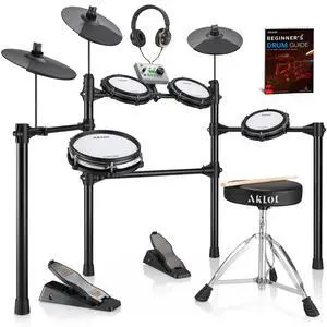 Complete Electric Drum Set: 4 Dual-Zone Mesh Pads, Quiet Electronic Drum Set for Beginner with 8'' Snare, 360 Sounds, Choke Cymbals, Throne, Headphone, Stick and Lesson Book, B-CORE530Pro, Black Complete Electric Drum Set: 4 Dual-Zone Mesh Pads, Quiet Electronic Drum Set for Beginner with 8'' Snare, 360 Sounds, Choke Cymbals, Throne, Headphone, Stick and Lesson Book, B-CORE530Pro, Black