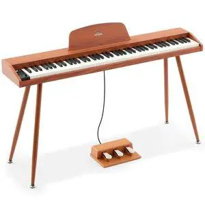 88 Key Piano Keyboard Semi Weighted Home Digital Piano for Beginners | Electric Piano with 800 Tones, 600 Rhythms, 80 Demo, 3-Pedal Unit, Furniture Stand, USB MIDI, Wireless Connection, Brown 88 Key Piano Keyboard Semi Weighted Home Digital Piano for Beginners | Electric Piano with 800 Tones, 600 Rhythms, 80 Demo, 3-Pedal Unit, Furniture Stand, USB MIDI, Wireless Connection, Brown