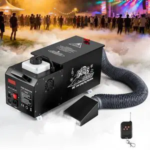 Low Lying Fog Machine Water Based, 1800W Ground Fog Machine with Wireless Remote, DMX 512 & Manual Control | Replaces Bulky Dry Ice Machines | Compact Size for Halloween, Wedding, DJ Stage, etc Low Lying Fog Machine Water Based, 1800W Ground Fog Machine with Wireless Remote, DMX 512 & Manual Control | Replaces Bulky Dry Ice Machines | Compact Size for Halloween, Wedding, DJ Stage, etc