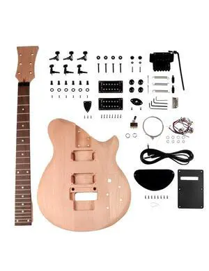 DIY Electric Guitar Kit Beginner Kit Right Handed Mahogany Body | Mahogany Neck, Rosewood Fretboard, 6 String, Black Hardware, Build Your Own Guitar DIY Electric Guitar Kit Beginner Kit Right Handed Mahogany Body | Mahogany Neck, Rosewood Fretboard, 6 String, Black Hardware, Build Your Own Guitar