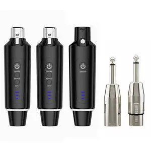Wireless XLR Microphone System (2 Transmitter & 1 Receiver) 2.4Ghz, XLR Mic Adapter for Dynamic Microphone, Audio Mixer, Electric Guitar Bass, 48V Phantom Power for Condenser Mic, 160ft Range Wireless XLR Microphone System (2 Transmitter & 1 Receiver) 2.4Ghz, XLR Mic Adapter for Dynamic Microphone, Audio Mixer, Electric Guitar Bass, 48V Phantom Power for Condenser Mic, 160ft Range