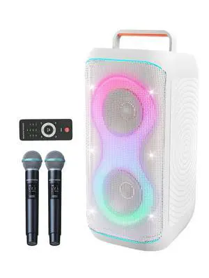 Karaoke Machine for Adults with 2 Wireless UHF Microphones, 500W Peak Power Karaoke System with Dual 6.5'' Subwoofers, Portable Party Bluetooth Speaker with RC, Bass & Treble Control for Outdoor/Home Karaoke Machine for Adults with 2 Wireless UHF Microphones, 500W Peak Power Karaoke System with Dual 6.5'' Subwoofers, Portable Party Bluetooth Speaker with RC, Bass & Treble Control for Outdoor/Home