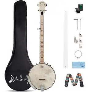 5 String Open Back Banjo MB1101, Maple 24 Brackets Remo Head Kit | Crafted with maple, a Remo head, 24 brackets, and geared 5th tuner. Includes complete beginner accessories 5 String Open Back Banjo MB1101, Maple 24 Brackets Remo Head Kit | Crafted with maple, a Remo head, 24 brackets, and geared 5th tuner. Includes complete beginner accessories
