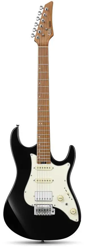 39 Inch Electric Guitar, DST-550 Solid Double-cut Poplar Body Electric Guitar for Intermediate & Pro Players, 7 Tone-switching Options & Tremolo Bridge, Bonus Bag- Black 39 Inch Electric Guitar, DST-550 Solid Double-cut Poplar Body Electric Guitar for Intermediate & Pro Players, 7 Tone-switching Options & Tremolo Bridge, Bonus Bag- Black