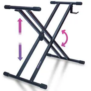 Piano Keyboard Stand X Style Adjustable Portable Heavy Duty | Fits 54 61 88 Key Electric Compatibility, Double Braced Foldable Frame, Digital Music Table for Kids and Adults Piano Keyboard Stand X Style Adjustable Portable Heavy Duty | Fits 54 61 88 Key Electric Compatibility, Double Braced Foldable Frame, Digital Music Table for Kids and Adults