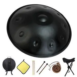 Handpan 22 Inch D Minor Kurd 10 Notes Drum Instrument for Professional Performance, 440HZ Sound Drums for Adults With Bag, Wiping Cloth, and Bracket Handpan 22 Inch D Minor Kurd 10 Notes Drum Instrument for Professional Performance, 440HZ Sound Drums for Adults With Bag, Wiping Cloth, and Bracket