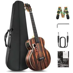 CB904 30inch Ebony Wood Baritone Electric Ukulele | Beginner Guitar Starter Pack Bundle Gig bag, Strap, Strings Set CB904 30inch Ebony Wood Baritone Electric Ukulele | Beginner Guitar Starter Pack Bundle Gig bag, Strap, Strings Set