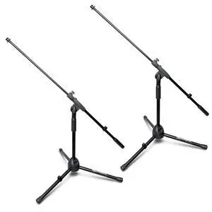 AxcessAbles Low-Profile Microphone Tripod Stand with Boom Arm | Adjustable Height Short Floor Mic Stand with Boom | Kick Drum Mike Stands | Guitar Amp Stands (2-Pack) AxcessAbles Low-Profile Microphone Tripod Stand with Boom Arm | Adjustable Height Short Floor Mic Stand with Boom | Kick Drum Mike Stands | Guitar Amp Stands (2-Pack)