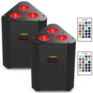 Battery Powered Stage Par Lights - 4IN1 RGBW Full Color LED - 6H All-Color Runtime - Remote & DMX Control - Rechargeable Uplights for DJ Event Live Show Wedding Party Church - 2 Pack Battery Powered Stage Par Lights - 4IN1 RGBW Full Color LED - 6H All-Color Runtime - Remote & DMX Control - Rechargeable Uplights for DJ Event Live Show Wedding Party Church - 2 Pack