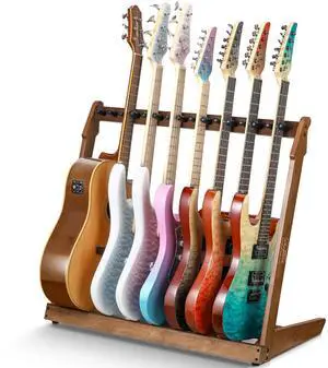 Guitar Stand for Multiple Guitars,Multi Wood Guitar Rack for 5 Acoustic Guitar, 8 Electric or Bass,18mm-thick wooden plank Guitar Stand for Multiple Guitars,Multi Wood Guitar Rack for 5 Acoustic Guitar, 8 Electric or Bass,18mm-thick wooden plank