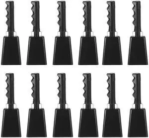 9inch Cow Bells for Football Games, 12pcs Cowbells for Sporting Events Bulk Loud Noise Makers Metal Cow Bell with Handle for Cheering Competition Marathon Wedding DIY Paint, Black 9inch Cow Bells for Football Games, 12pcs Cowbells for Sporting Events Bulk Loud Noise Makers Metal Cow Bell with Handle for Cheering Competition Marathon Wedding DIY Paint, Black