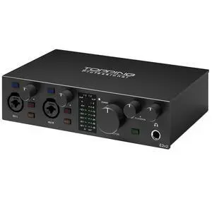 E2X2 USB Audio Interface - High-Performance Mixer & Recording Interface for PC, Mac, iPhone & Android - Ultra-Linear Preamp, 48V Phantom Power, Low Noise, Real-Time Monitoring (Black) E2X2 USB Audio Interface - High-Performance Mixer & Recording Interface for PC, Mac, iPhone & Android - Ultra-Linear Preamp, 48V Phantom Power, Low Noise, Real-Time Monitoring (Black)