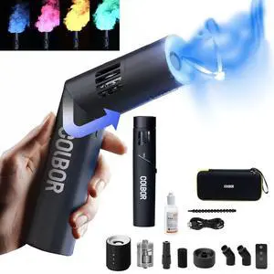 CF5 Portable Fog Machine 40W Handheld Smoke Machine with RGB Lights Effect Remote Control Fogger for Photography, Outdoor Events, Stage Effects, Halloween, Weddings CF5 Portable Fog Machine 40W Handheld Smoke Machine with RGB Lights Effect Remote Control Fogger for Photography, Outdoor Events, Stage Effects, Halloween, Weddings
