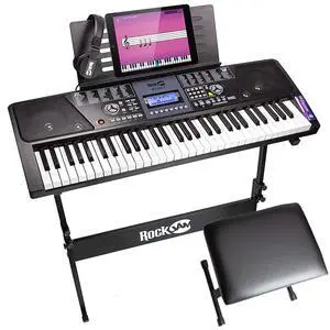 RJ561 61 Key Keyboard Piano Kit with Stand, Stool & Headphones RJ561 61 Key Keyboard Piano Kit with Stand, Stool & Headphones