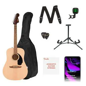 California Debut Redondo Series Acoustic Guitar Starter Kit, Natural | Includes gig bag, stand, tuner, strap, picks, California Series dreadnought body, ideal for beginners California Debut Redondo Series Acoustic Guitar Starter Kit, Natural | Includes gig bag, stand, tuner, strap, picks, California Series dreadnought body, ideal for beginners